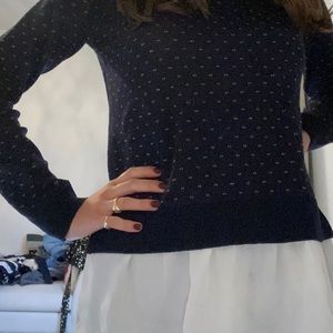 Club Monaco sweater with blouse detail underneath